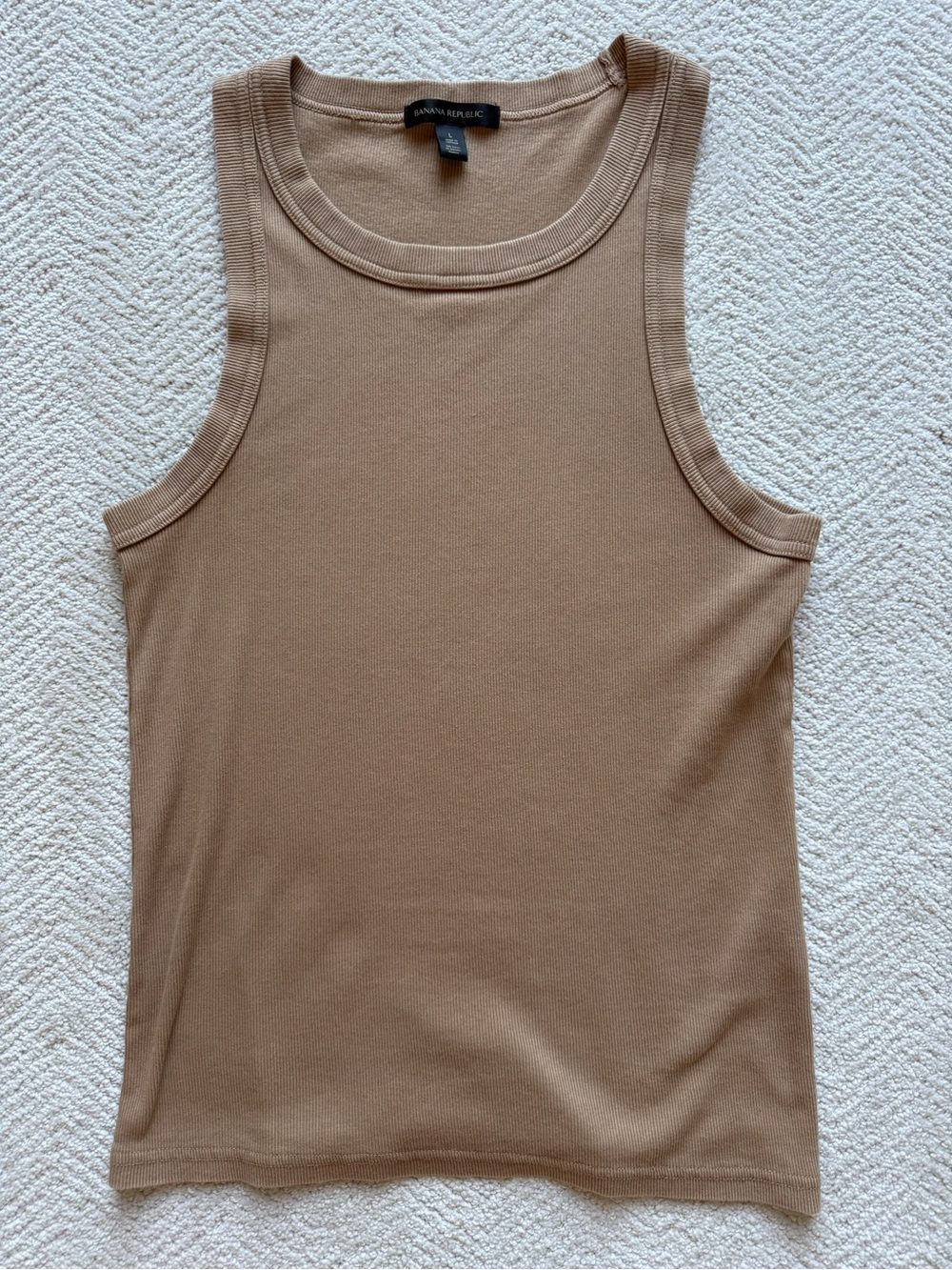 Banana Republic Ribbed Crewneck Tank - Camel Tan Sz L, $12